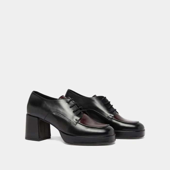 Women Derbies With Heels Blackburgundy JONAK Derbies Oxfords