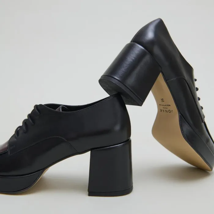 Women Derbies With Heels Blackburgundy JONAK Derbies Oxfords