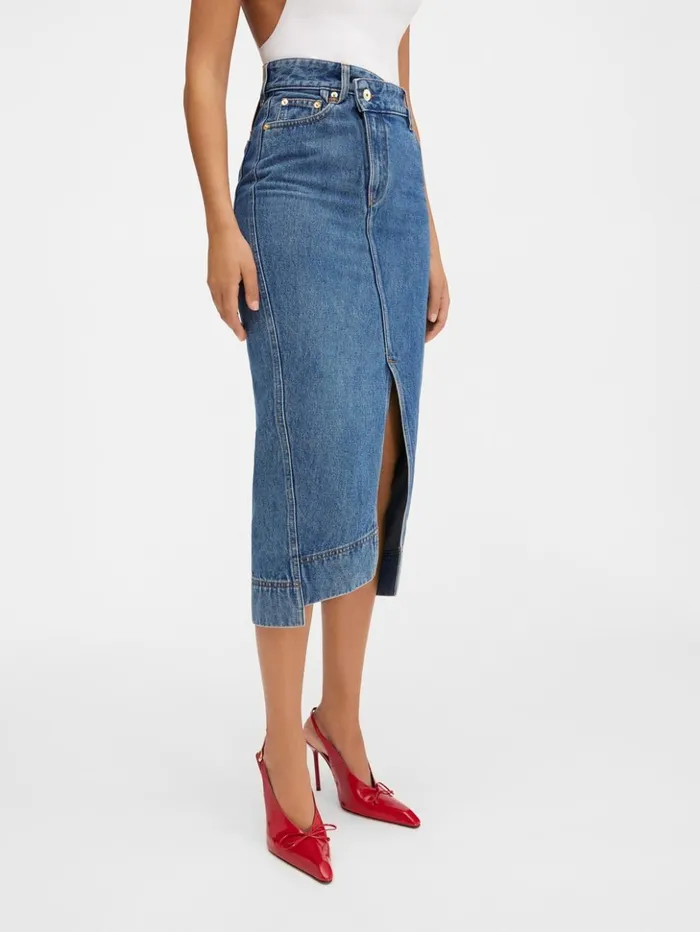 Women Dresses and Skirts JACQUEMUS The DeNmes Denim Skirt Bluetabac Women Dresses and Skirts JACQUEMUS The DeNmes Denim Skirt Bluetabac