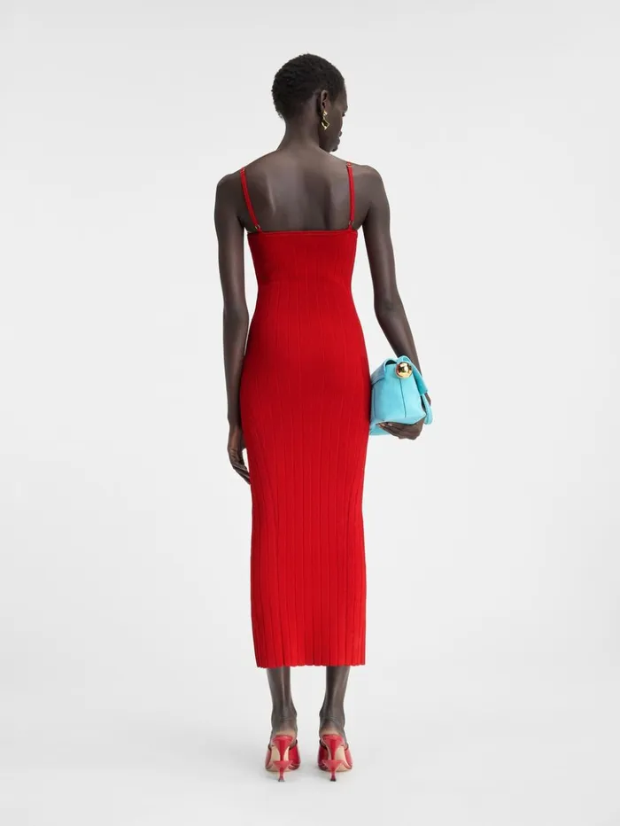 Women Dresses and Skirts JACQUEMUS The Sierra Dress With Straps Dark Red