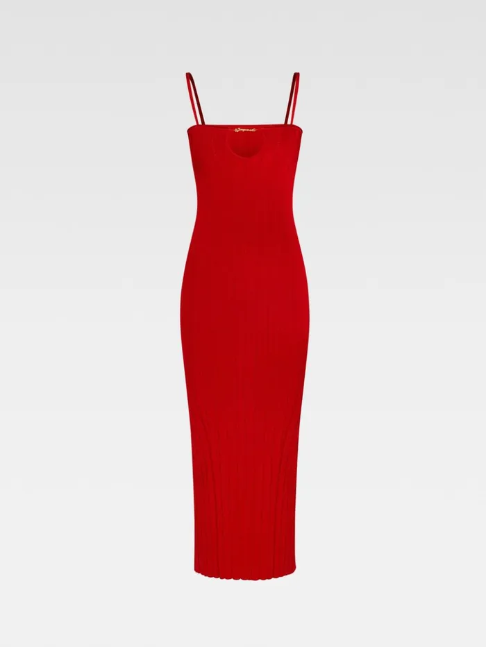 Women Dresses and Skirts JACQUEMUS The Sierra Dress With Straps Dark Red