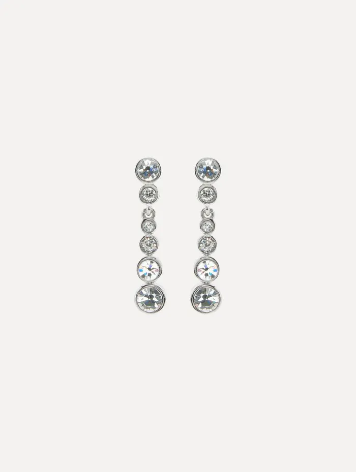 Women Earrings Oscar De La Renta Round Stone Drop ClipOn Earrings Crystal