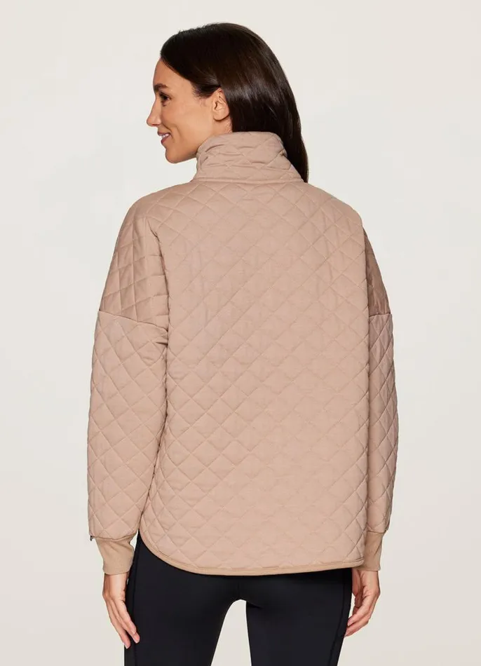 Women Echo Quilted Jacket Latte RBX Active Long Sleeve