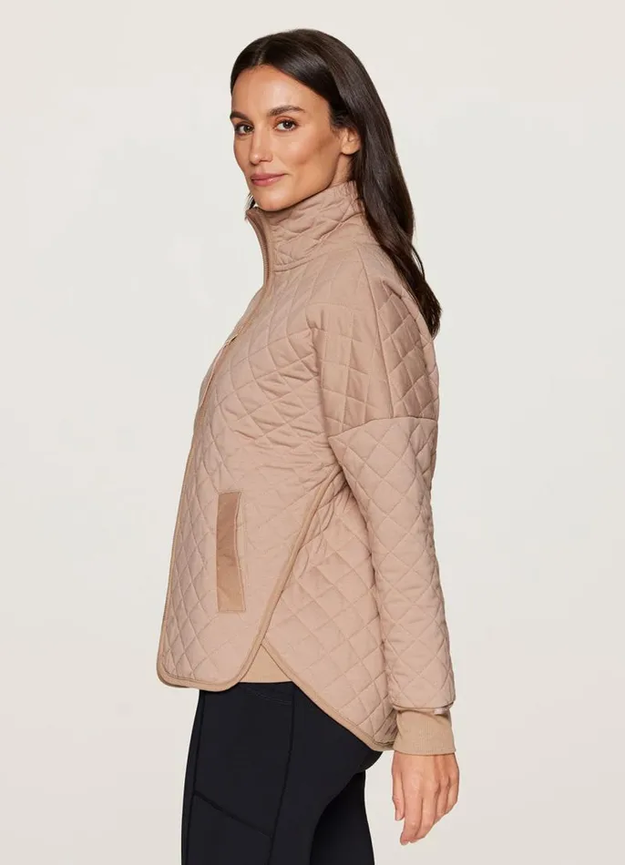 Women Echo Quilted Jacket Latte RBX Active Long Sleeve