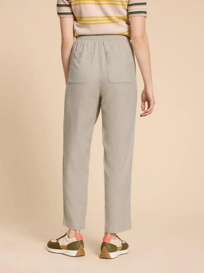Women Elle Linen Blend Trouser Light Natural White Stuff Trousers