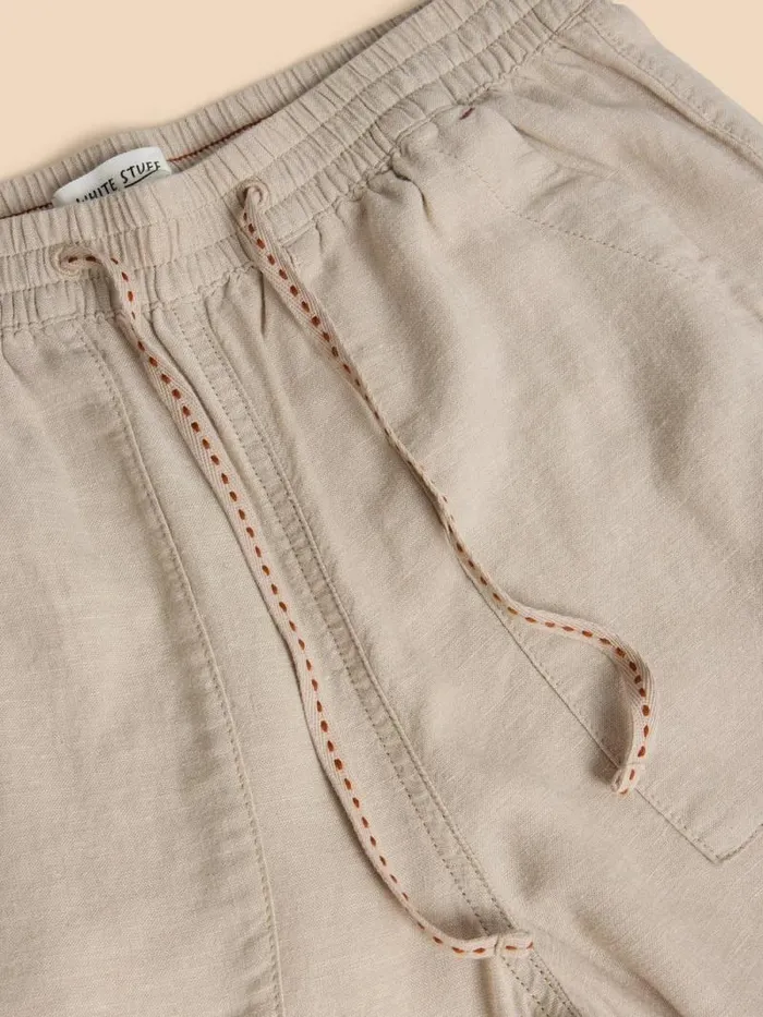 Women Elle Linen Blend Trouser Light Natural White Stuff Trousers