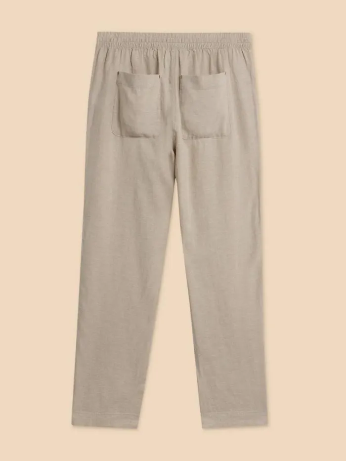 Women Elle Linen Blend Trouser Light Natural White Stuff Trousers