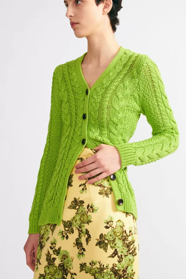 Women Emilia Wickstead Lorelei Skirt In Green Centifolia Rose Floral Print Taffeta Faille Skirts