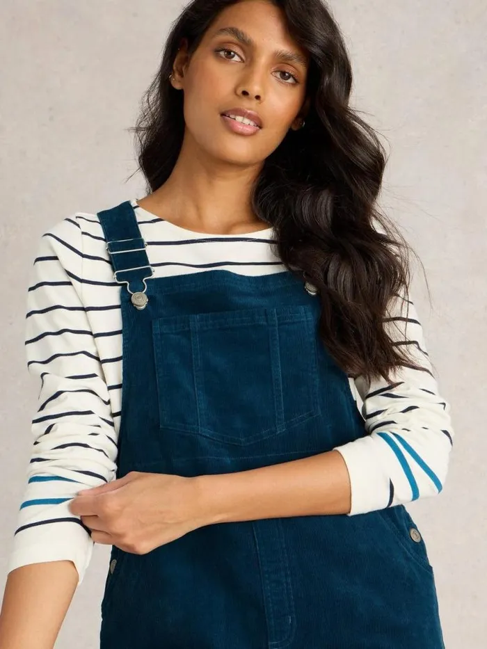Women Emmie Organic Cord Pinafore Dk Teal White Stuff Dresses Women Emmie Organic Cord Pinafore Dk Teal White Stuff Dresses