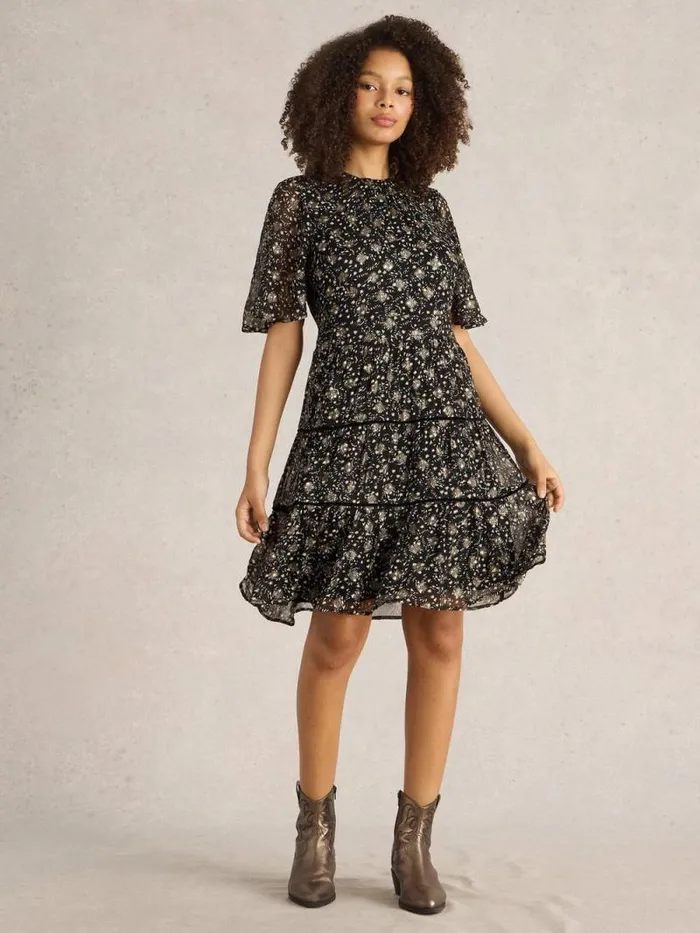 Women Erin Metallic Dress Black Multi White Stuff Dresses