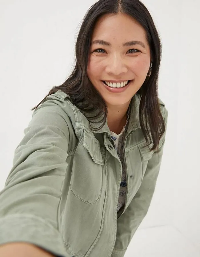 Women FatFace Coats and Jackets Lowen Field Jacket Khaki Green