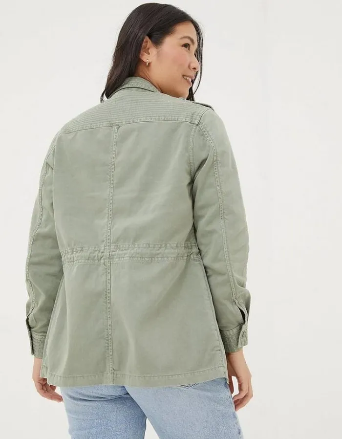 Women FatFace Coats and Jackets Lowen Field Jacket Khaki Green