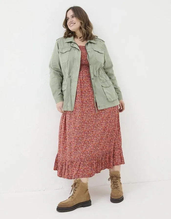 Women FatFace Coats and Jackets Lowen Field Jacket Khaki Green