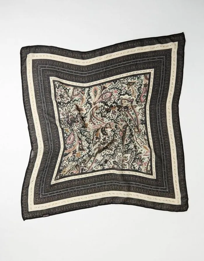 Women FatFace Hair Accessories Paisley Hair Scarf Black