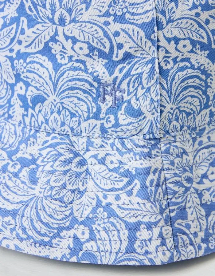 Women FatFace Hats Damask Floral Bucket Hat Blue