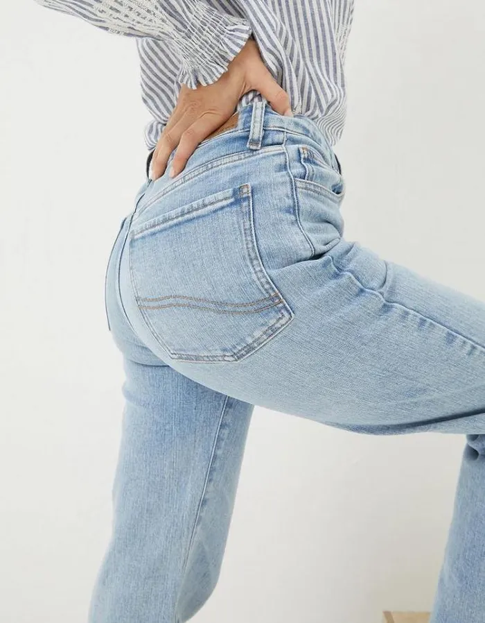 Women FatFace Jeans and Dungarees Elise Wide Leg Jeans Light Denim Blue