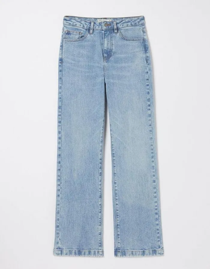 Women FatFace Jeans and Dungarees Elise Wide Leg Jeans Light Denim Blue