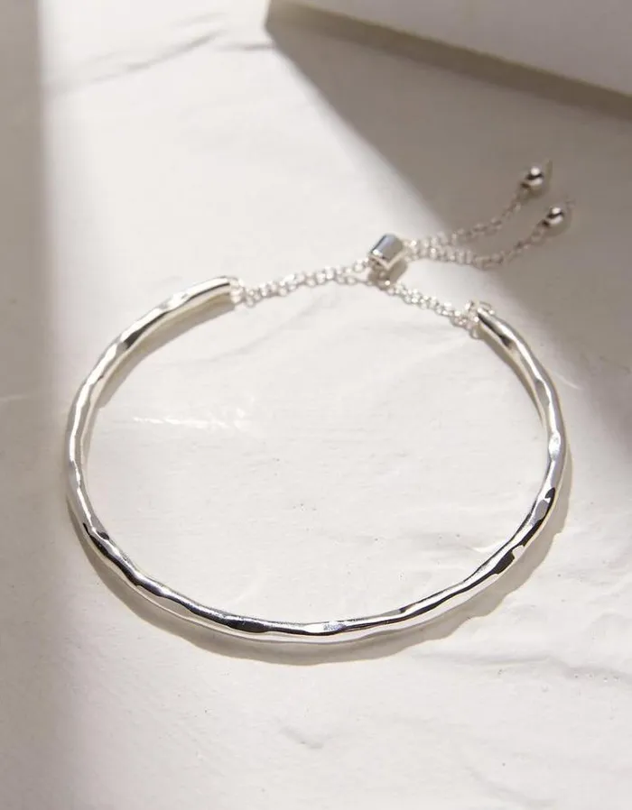 Women FatFace Jewelry Adjustable Bangle Silver