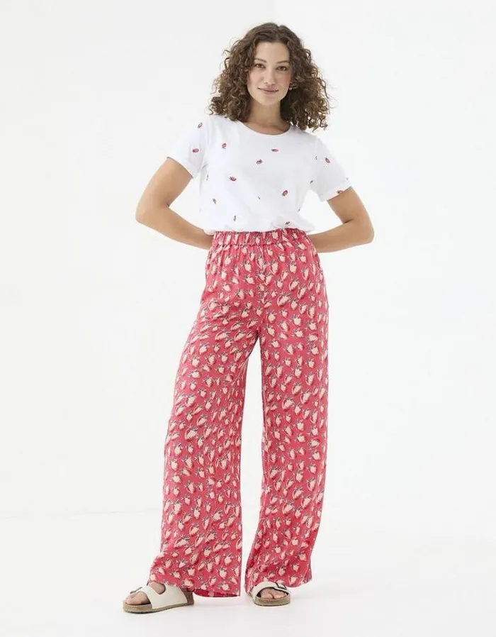 Women FatFace Pants and Leggings Jenna Strawberry Pants Tomato Red