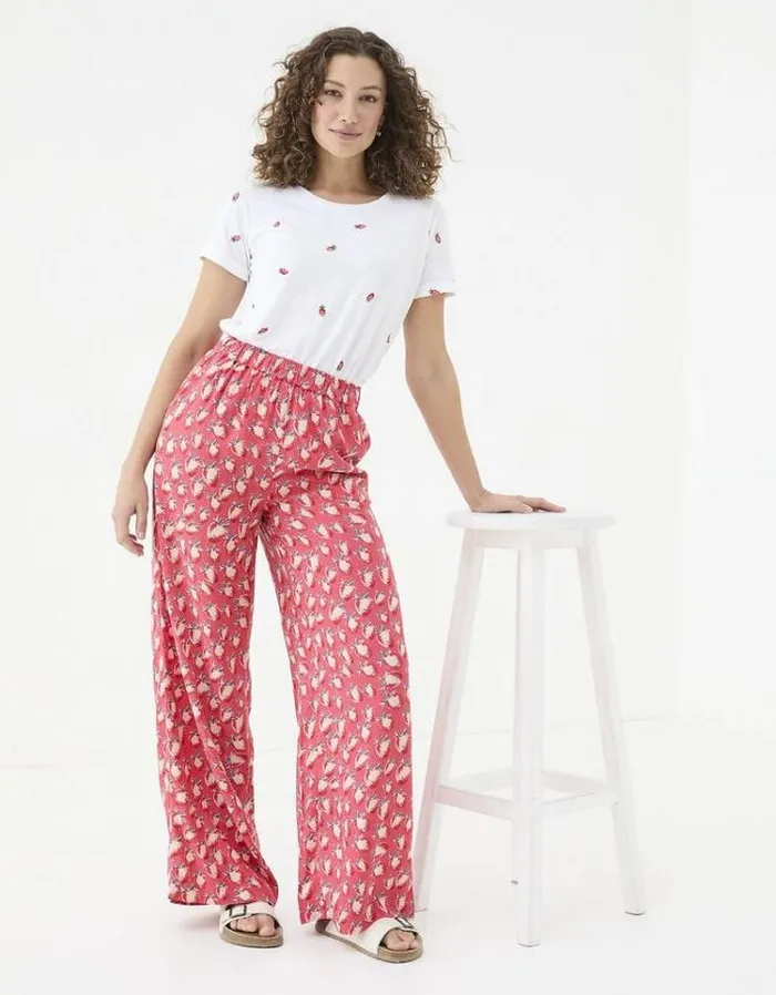 Women FatFace Pants and Leggings Jenna Strawberry Pants Tomato Red