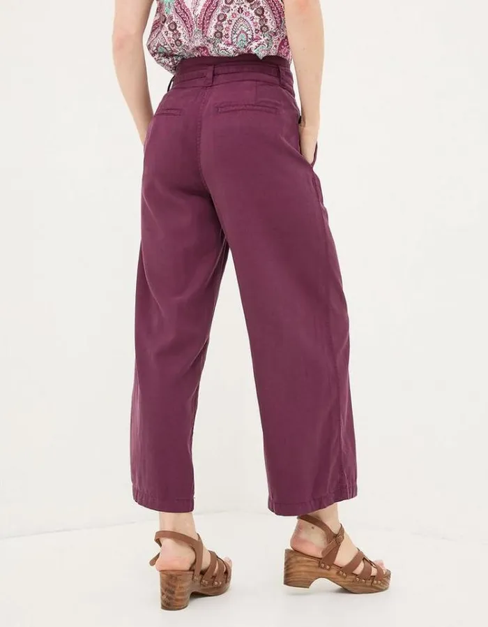 Women FatFace Pants and Leggings Mina Crop Pants Plum