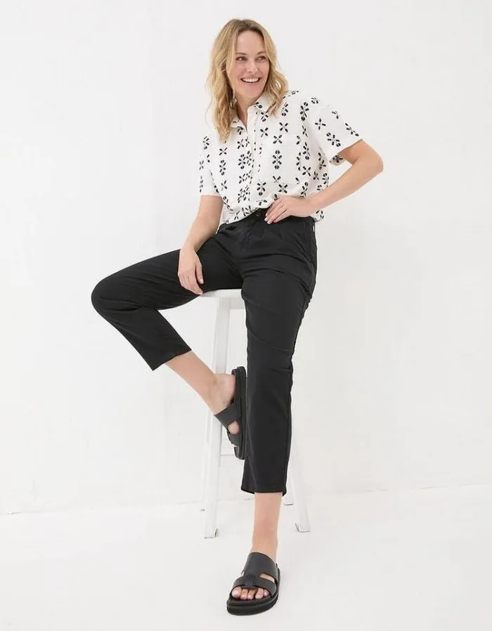 Women FatFace Pants and Leggings Neva Twill Chino Pants Black