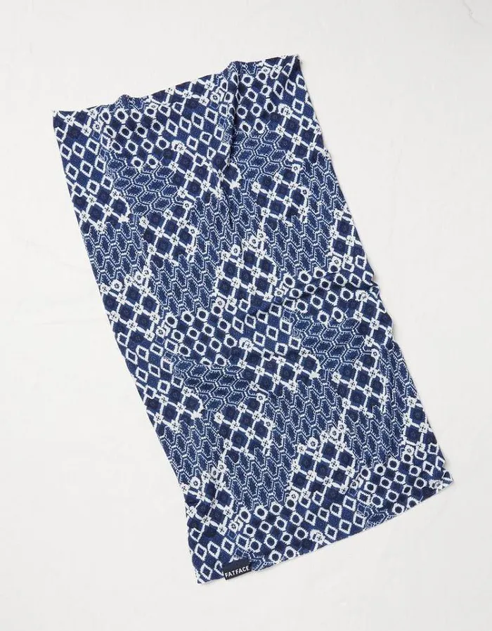 Women FatFace Scarves Patchwork Geo Multi Snood Navy