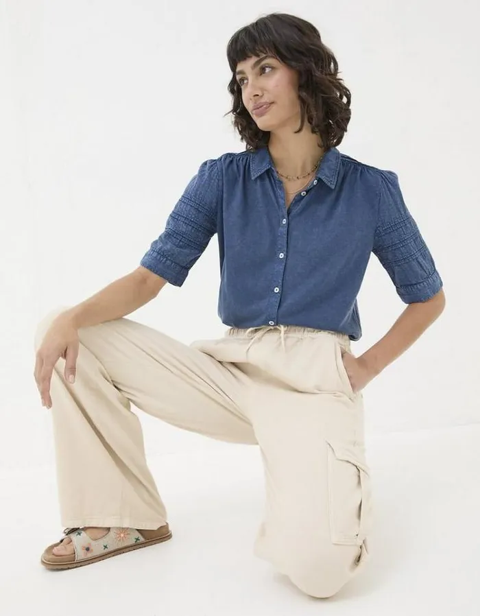 Women FatFace Shirts and Blouses Dani Shirt Blue