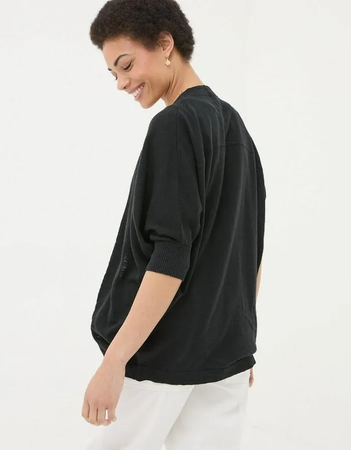 Women FatFace Sweaters and Cardigans Iris Cocoon Edge Cardigan Black