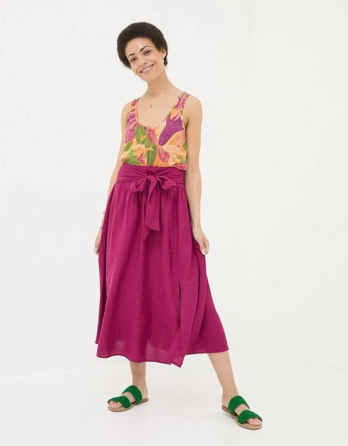 Women FatFace The Coord Collection Sascha Midi Skirt Plum