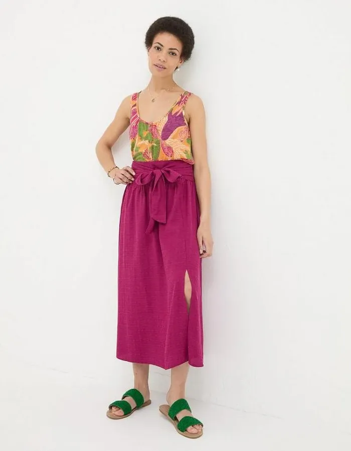 Women FatFace The Coord Collection Sascha Midi Skirt Plum