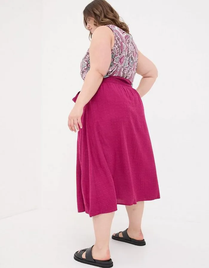 Women FatFace The Coord Collection Sascha Midi Skirt Plum