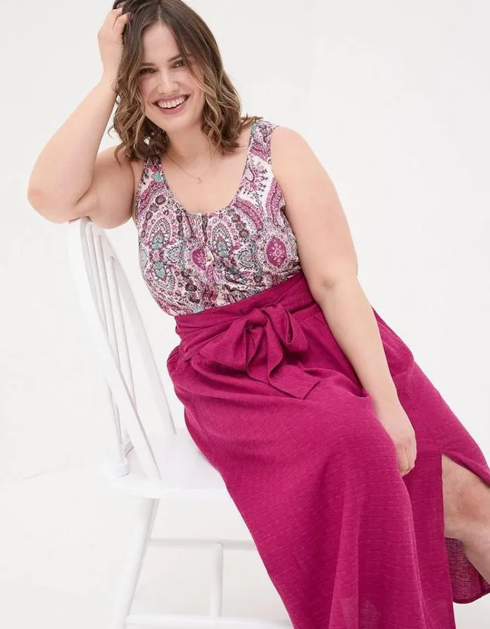 Women FatFace The Coord Collection Sascha Midi Skirt Plum