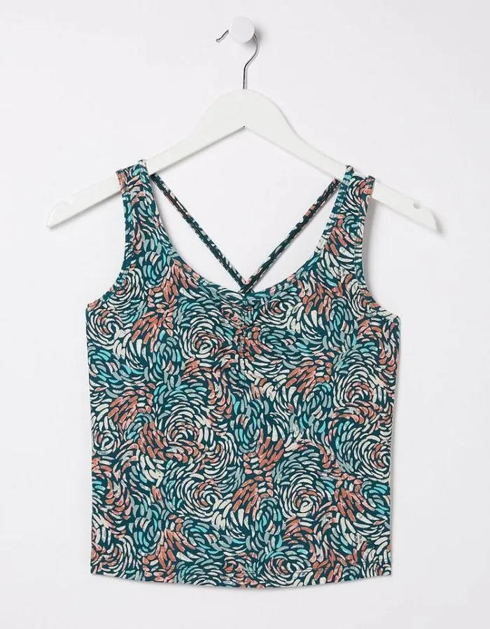 Women FatFace Tops and TShirts Elowen Print Crop Top Multi