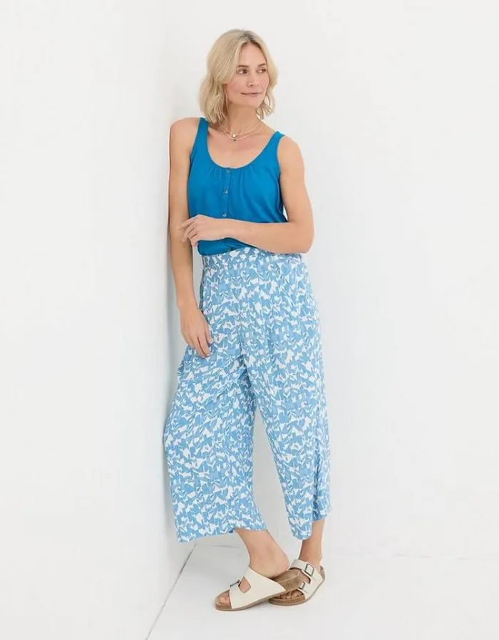 Women FatFace Tops and TShirts Flora Vest Teal Blue