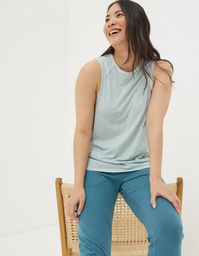 Women FatFace Tops and TShirts Ione Vest Ice Blue
