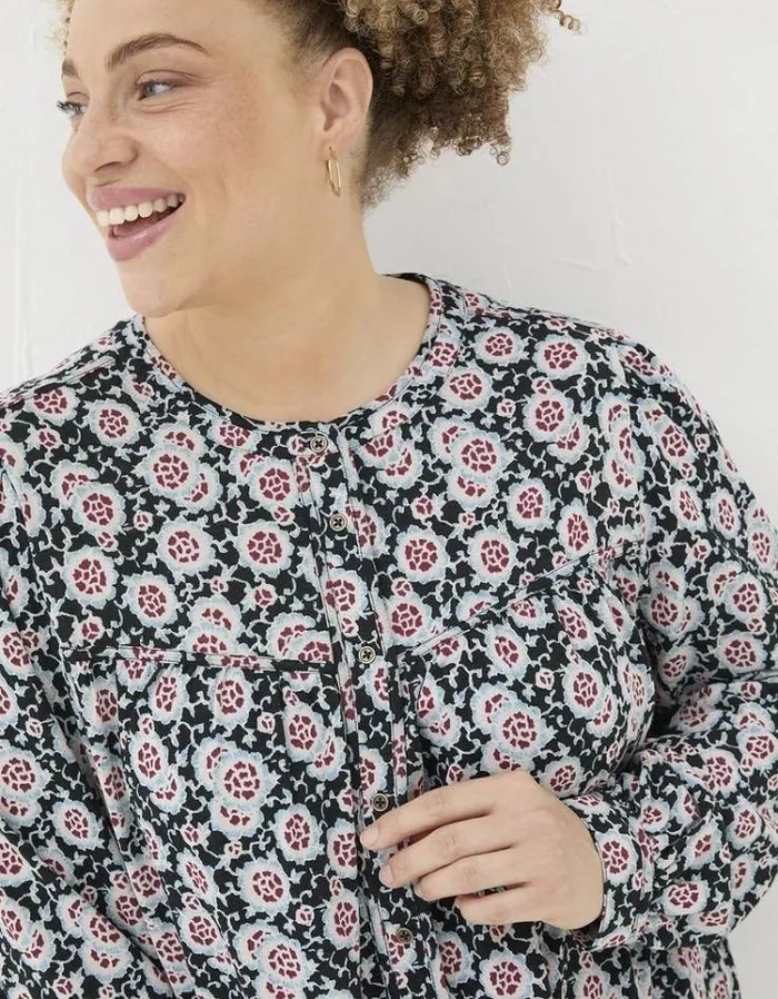 Women FatFace Tops and TShirts Jodie Wild Floral Tunic Black
