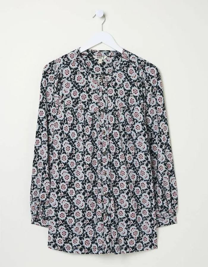 Women FatFace Tops and TShirts Jodie Wild Floral Tunic Black
