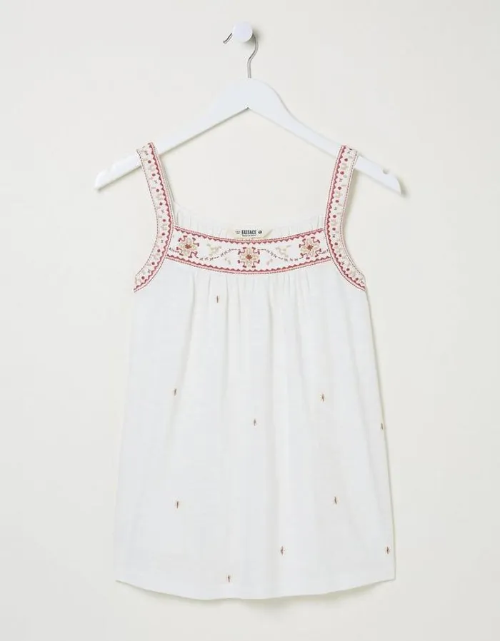 Women FatFace Tops and TShirts Maeve Embroidered Cami Ivory