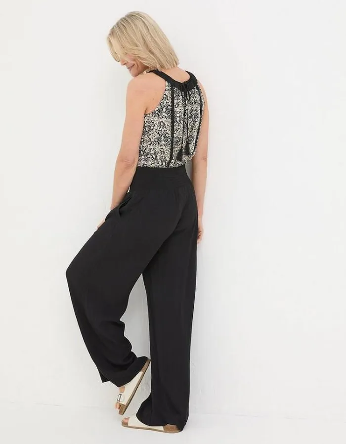 Women FatFace Tops and TShirts Nancy Inlay Floral Camisole Black