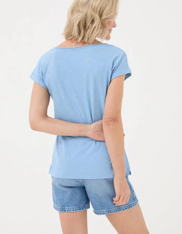 Women FatFace Tops and TShirts Organic Cotton Ivy TShirt Chambray Blue