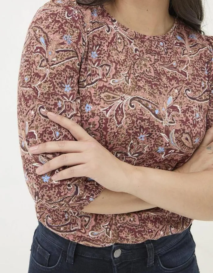 Women FatFace Tops and TShirts Penny Wild Paisley Top Ivory