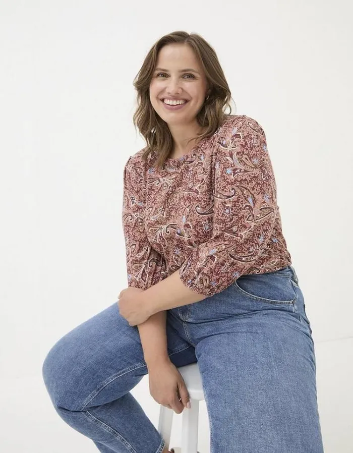 Women FatFace Tops and TShirts Penny Wild Paisley Top Ivory