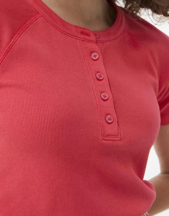 Women FatFace Tops and TShirts Rosa Rib TShirt Tomato Red