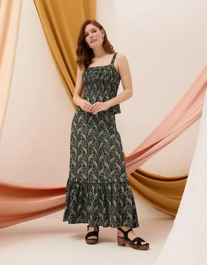 Women FatFace Tops and TShirts Seoni Paisley Camisole Black