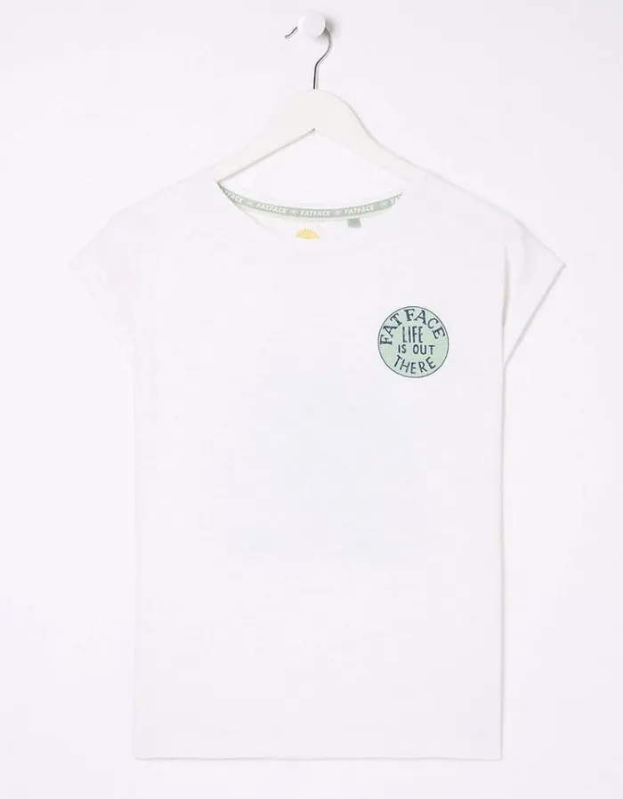 Women FatFace Tops and TShirts USA Slogan Car TShirt White