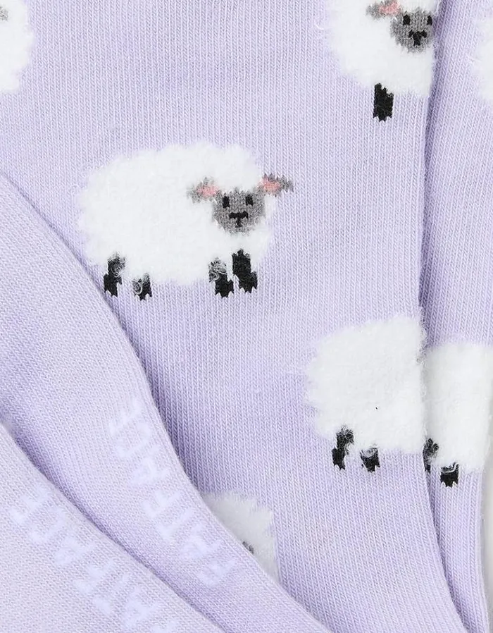 Women FatFace Underwear Socks and Tights 1 Pack Fluff Sheep Sock Lilac