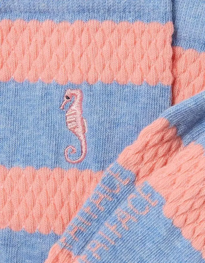 Women FatFace Underwear Socks and Tights 1 Pack Textured Seahorse Socks Blue