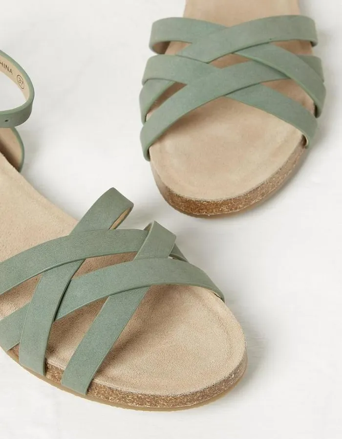 Women FatFace Vacation Shop Beth Sandals Green Haze