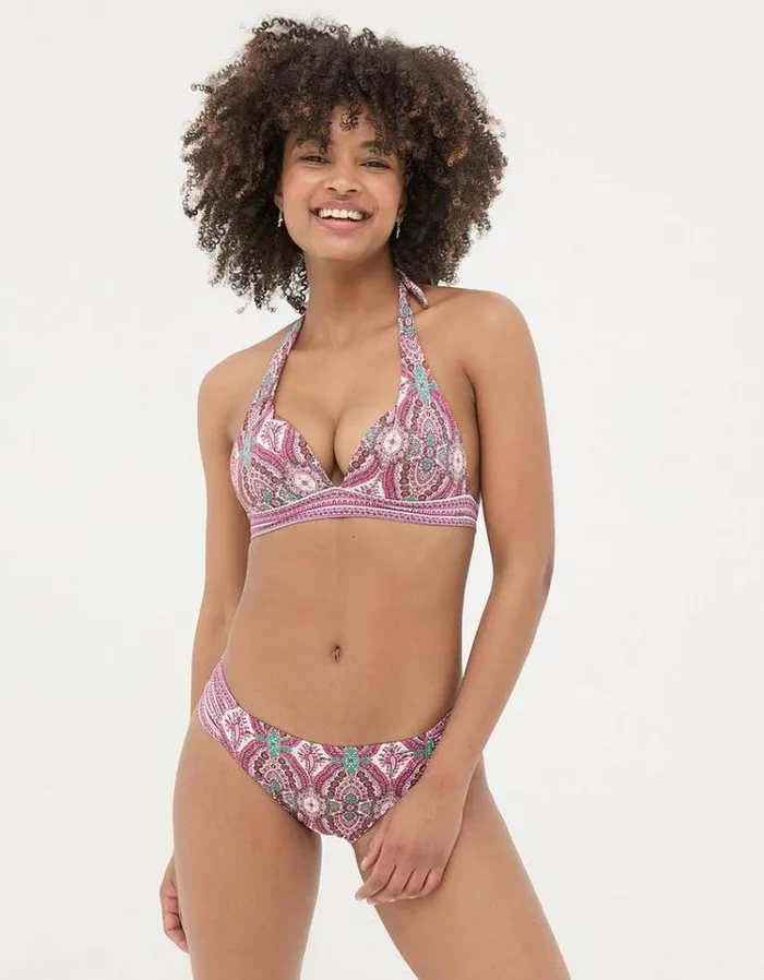 Women FatFace Vacation Shop Cody Detail Paisley Bikini Top Multi